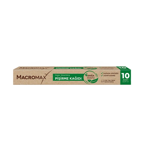 MACROMAX HAZIR KEŞİLMİŞ TEPSİ BOYUTUNDA PİŞİRME KAĞIDI 42X37CM 10LU - 2