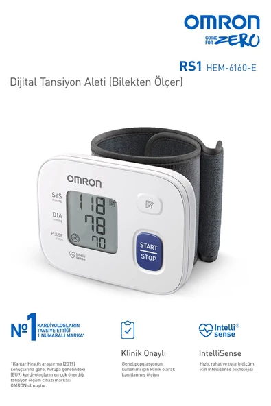 OMRON Rs1, Kolay Taşınabilir Bilekten Ölçer Tansiyon Aleti - 2