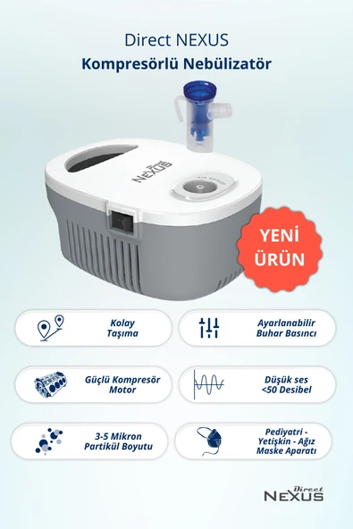 DİRECT NEXUS Çocuklar Ve Yetişkinler Için Kompresörlü Nebülizatör - 2