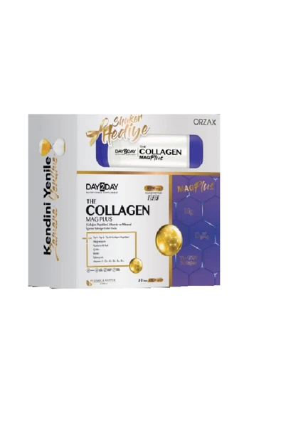 DAY2DAY THE COLLAGEN MAG PLUS SHAKER HEDİYELİ 30 SAŞE ÇİLEK KARPUZ