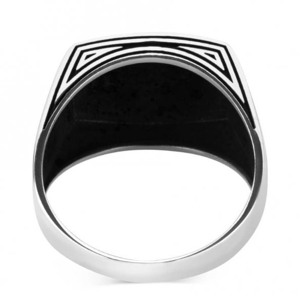 Ay Yıldız Sade Parlak 925 Ayar Gümüş Yüzük - Resim 5