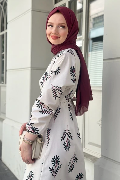 Alina Sıyah Kadın Trend Rahat Günlük Beli Lastikli Detaylı Keten Elbise ALINA-0476 - Resim 5