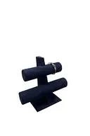 Sardunya Kumaş Lacivert Renk İkili Saat - Bileklik Sergileme Standı