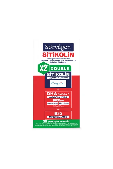 SORVAGEN Double Sitikolin (250 MG), Dha Omega 3 Ve B12 (30 KAPSÜL) - 2