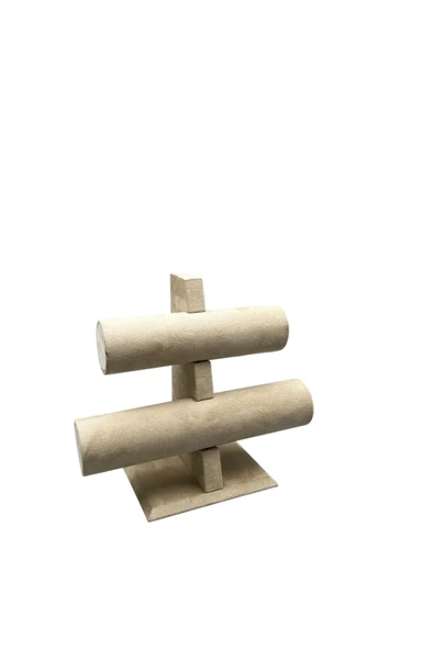 Sardunya Kumaş Krem Renk İkili Saat - Bileklik Sergileme Standı - Resim 4