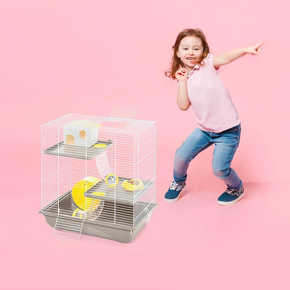 Imac Crıcetı 7 Hamster Kafesi Kahve 45x30x47,5cm - 2