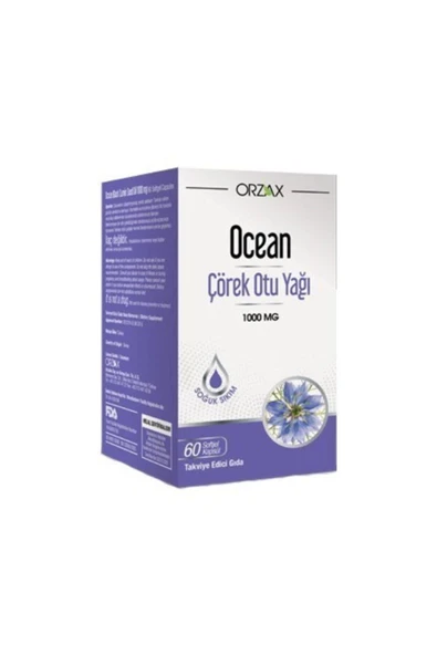 OCEAN Orzax Çörek Otu Yağı 1000mg 60 Kapsül