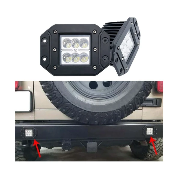 BEYAZLED Off ROAD GÖMME SİS FARI Farı PROJEKTÖR 6 LED 10-30V 18W - 4