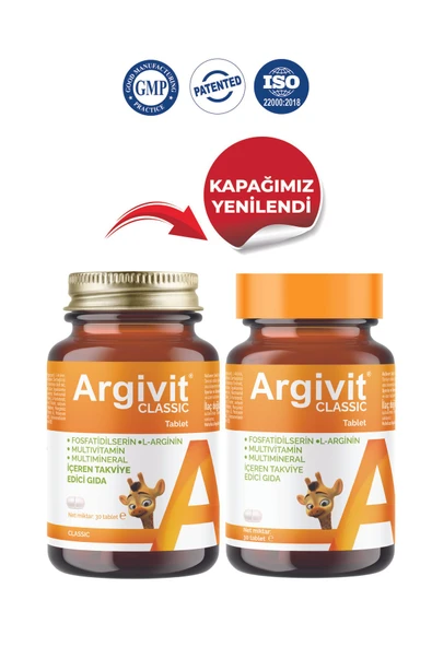 ARGİVİT Classic Fosfotidilserin, L-arjinin, Multivitamin Ve Multimineral Içeren Tablet 2’li Paket 30 Tablet - 5