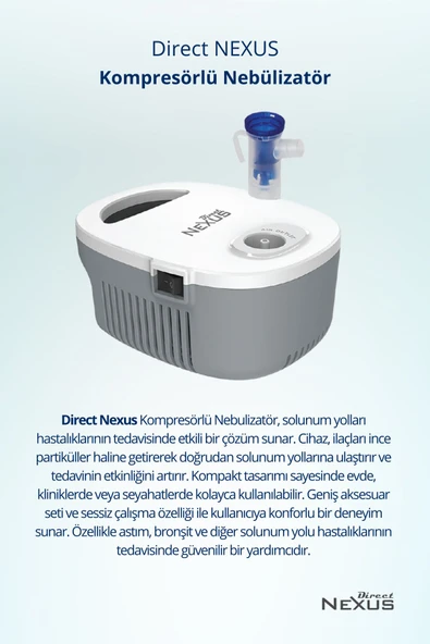 DİRECT NEXUS Çocuklar Ve Yetişkinler Için Kompresörlü Nebülizatör - 4