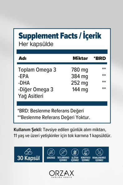 OCEAN Orzax Plus 1200mg Omega 3 Saf Balık Yağı 30 Kapsül - 2
