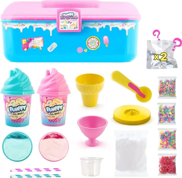Fluffy Slime Case Marshmallow Dokulu Çantalı Slime - 3