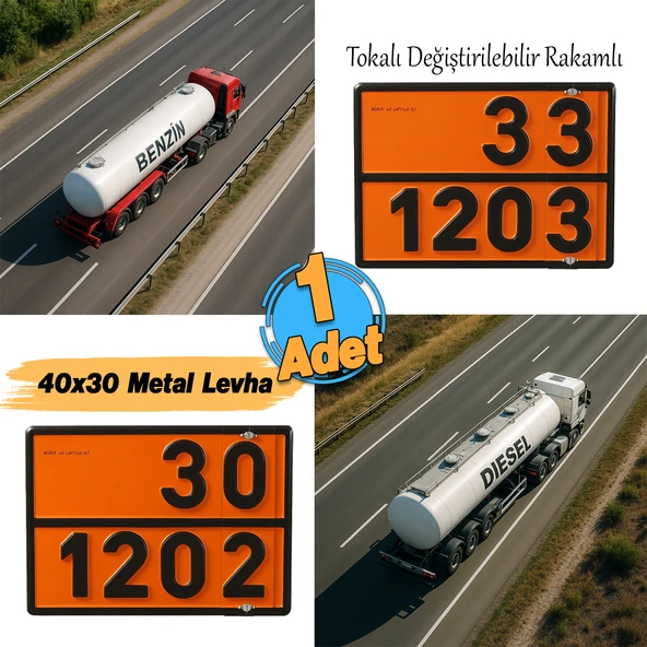 Metal 40x30 cm Tokalı Levha (1 Adet) 33-1203 ve 30-1202 Değiştirilebilir Rakamlı Tehlikeli Madde - Resim 3