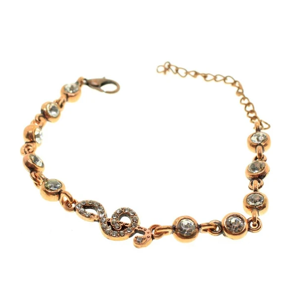 Antik Bakır Renk Sol Anahtarı Nota Su Yolu Bileklik ürün görseli