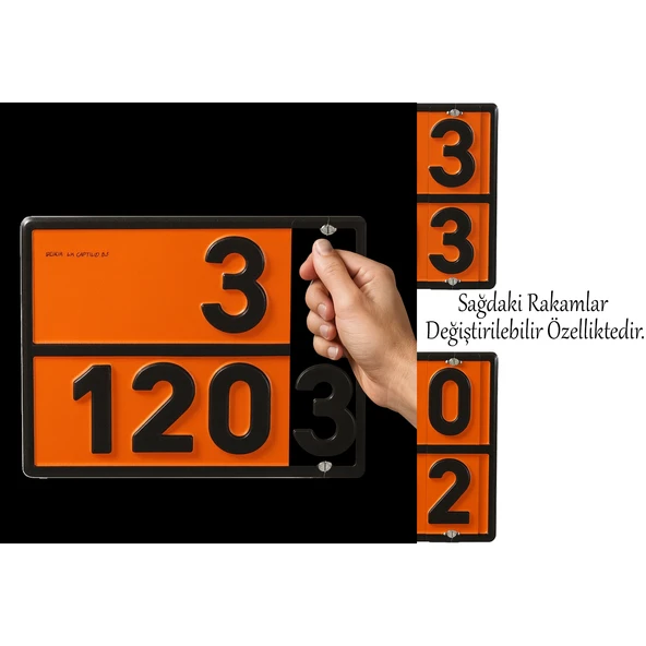 Metal 40x30 cm Tokalı Levha (1 Adet) 33-1203 ve 30-1202 Değiştirilebilir Rakamlı Tehlikeli Madde - Resim 2
