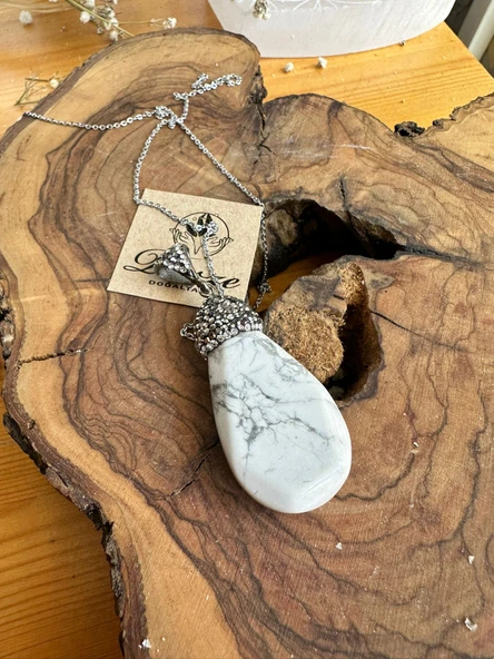 Markazit Taşlı Havlit Doğal Taş Kolye