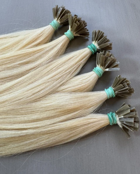 Mikro Kaynak Professional %100 İnsan Saçı Platin (0.6 gr) 80 cm Keratinleri 8 Ton MK707 - 2