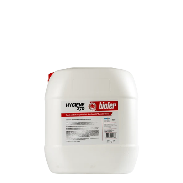 BİOFER HYGIENE 270 KAPALI SİSTEMLER İÇİN FOSFORİK ASİT BAZLI CIP TEMİZLİK ÜRÜNÜ 20KG.