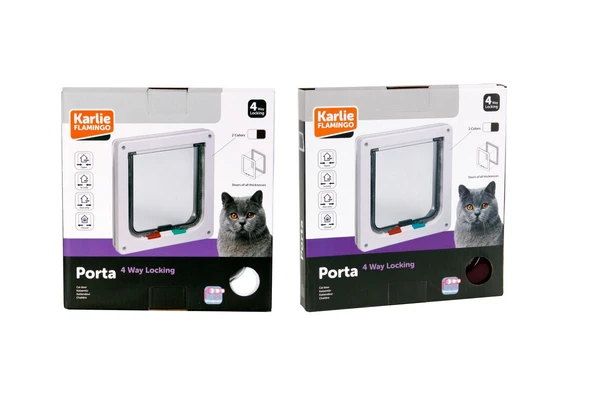 Karlıe 4 Yön Kilitli Kedi Kapısı 19,2x20cm Beyaz ürün görseli