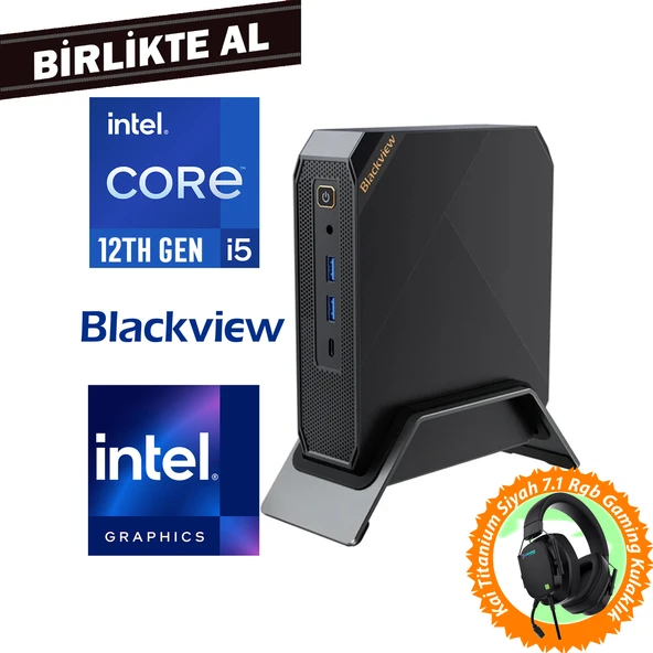 Blackview MP200 i5-12450H 16GB 512GB SSD Windows 11 Pro Mini PC + Gaming Kulaklık MP200161I5 014 ürün görseli