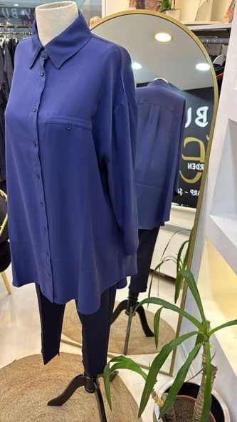 invee gomlek 7155 lacivert - Resim 7