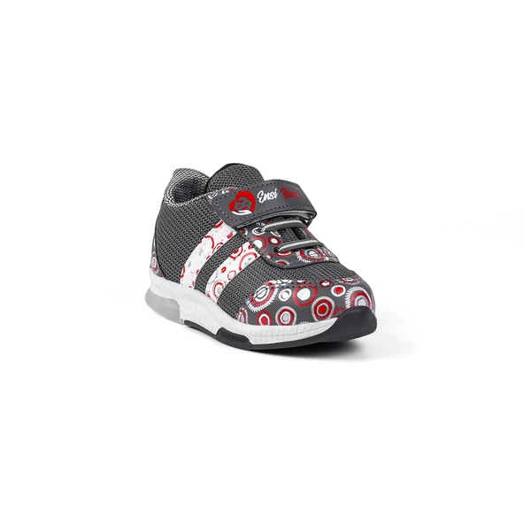 Unisex Bebe Füme Desenli Işıklı Cırtlı Sneaker Günlük Spor Ayakkabı - 3