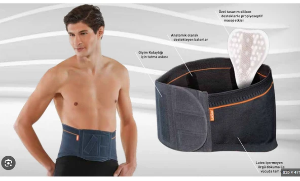 LUXOR SİLİKON DESTEKLİ ÖRGÜ LUMBOSAKRAL KORSE ( S ) ürün görseli