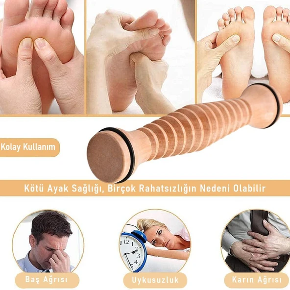 Valkyrie Ahşap Ayak Masaj Rolü Derin Doku, Plantar Fasciitis Rahatlaması & Refleksoloji - 4