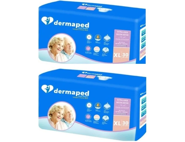 Dermaped Yetişkin Hasta Bezi Belbantlı Xlarge 30 lu 2 paket / 60 Adet