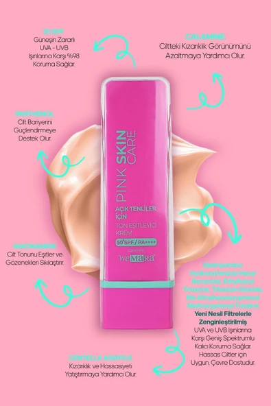 WEMARA TON ESITLEYICI YUZ BAKIM KREMI 50 SPF 50 ML ürün görseli 1