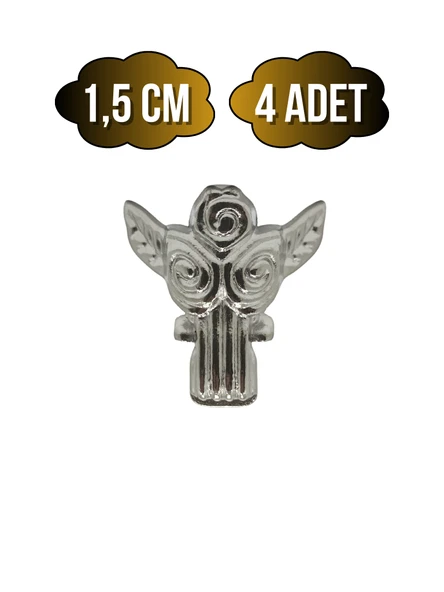 Melek 1.5cm Metal Ayak Çeyiz ve Hediye Kutusu Mobilya Ayağı(1.5CM)(GÜMÜŞ) Gümüş 1.5cm GÜMÜŞ - 4 ADET ürün görseli