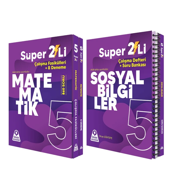 Örnek Akademi 5.Sınıf Süper İkili Matematik ve Sosyal Bilgiler Seti 2 Kitap ürün görseli 1