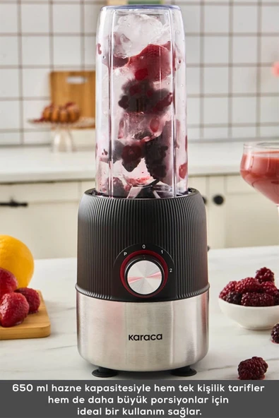 Karaca Blend & Rush Inox Personal Kişisel Smoothie Blender Black - Resim 4