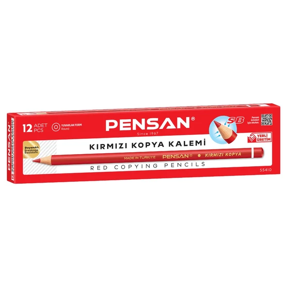 Pensan Kırmızı Kopya Kalemi 12 Adet KOD : 55410 - Resim 2