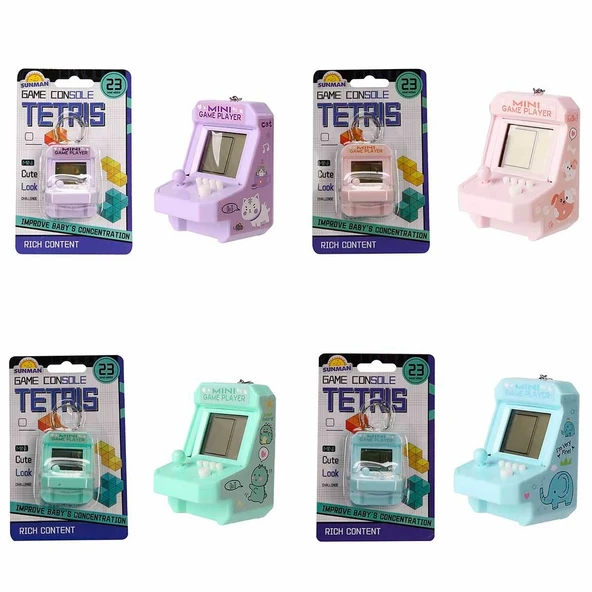 Mini Oyun Konsolu 23 Oyun Modlu Tetris Anahtarlık - Resim 3