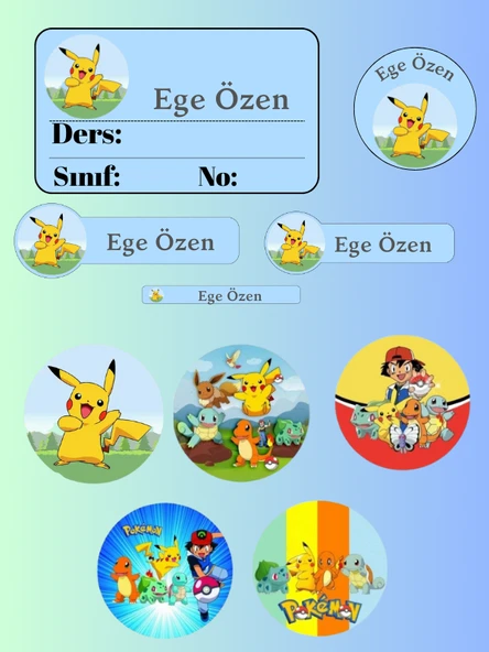 DeepCraft Mega Paket 216 Adet Okul Etiketi Premium Kişiye Özel Etiket - 2