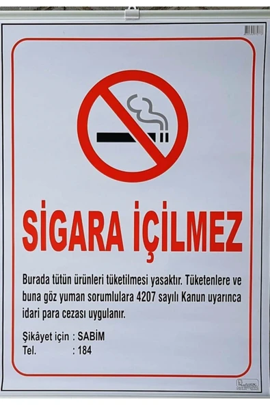 Kocaoluk Çıtalı Sigara İçilmez Levhası 35x50 cm