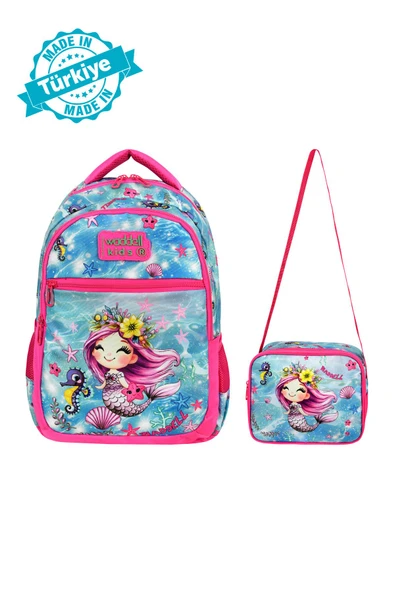 Yeni Deniz Kızı Desenli İlkokul Sırt Çantası Ve Beslenme Çantası - Resim 2