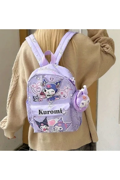Sanrio Kuromi Karakterli Çanta & Orta Boy Mor Renk Okul Sırt Çantası - 2