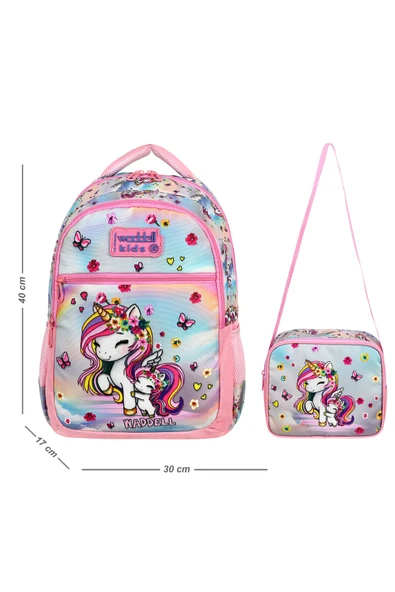 Yeni Unicorn Temalı İlkokul Sırt Çantası Ve Beslenme Çantası ürün görseli