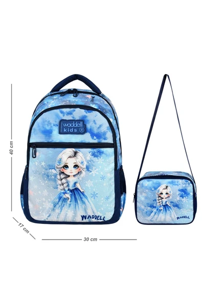 Buz Kız Desenli İlköğretim Okul Sırt Çantası Ve Beslenme Çantası,Kız Okul Sırt Çantası - Resim 2