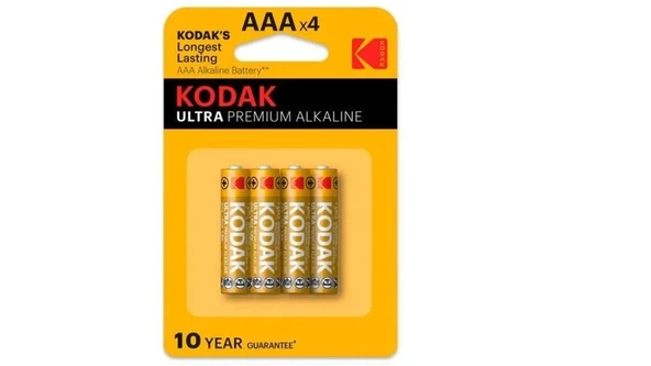 KODAK ULTRA PREMIUM ALKALİNE  AAAX4 1,5X4 LÜ  İNCE KALEM PİL ürün görseli 1