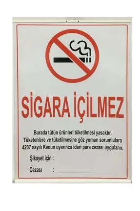 Kocaoluk Çıtalı Sigara İçilmez Levhası 50x70 cm