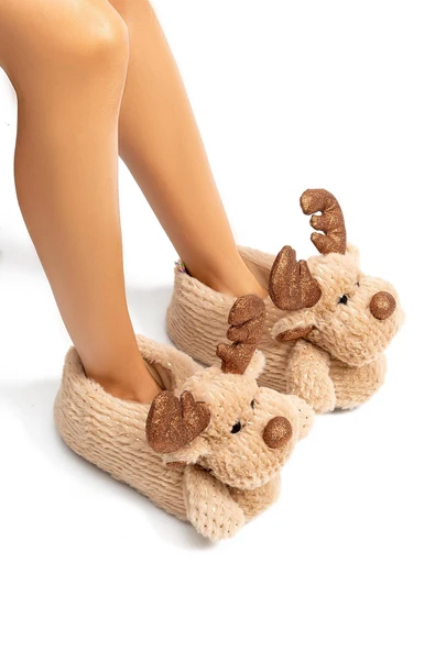 TWIGY TW GEYİK STAR KAHVE KADIN HAYVANLI PANDUF 36/41 - 3