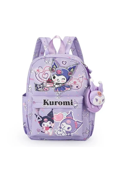 Sanrio Kuromi Karakterli Çanta & Orta Boy Mor Renk Okul Sırt Çantası