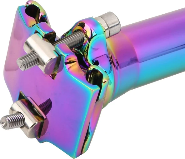 XBYC 676 Düz 27.2mm X 350mm Sele Borusu Bisiklet Koltuk Borusu Alüminyum Rainbow - 5
