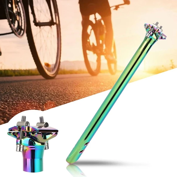 XBYC 676 Düz 27.2mm X 350mm Sele Borusu Bisiklet Koltuk Borusu Alüminyum Rainbow - 1