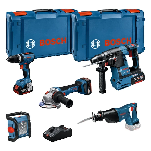 Bosch GSB+GBH+GWS+GSA+GLI Set 3x5,0Ah - 1