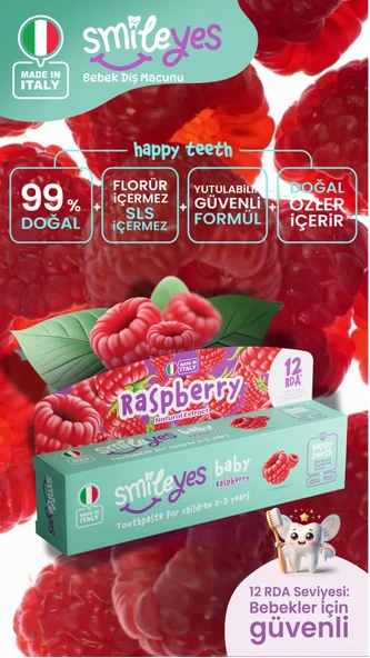 Smileyes Baby Diş Macunu 0-3 Yaş 30 ml Raspberry - 4