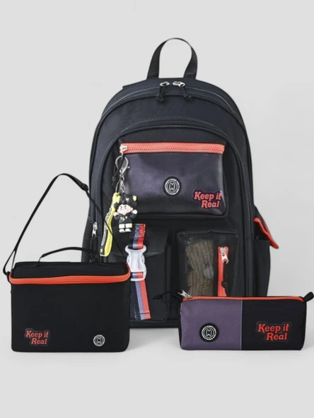 Muggle 2214 İthal Ürün Üst Kalite Unisex Çocuk Üçlü Set İlkokul Sırt Çantası - 5